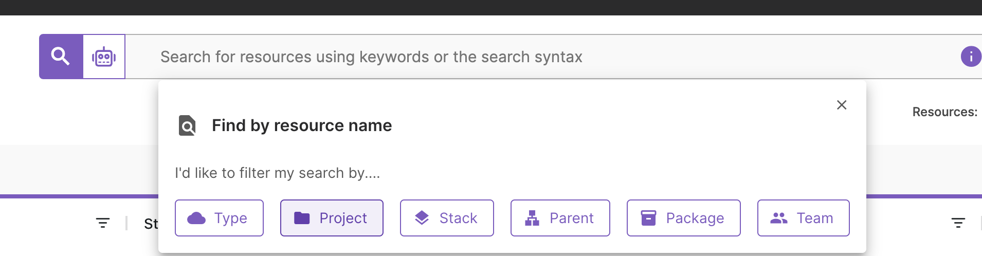 Resource Search Filter Helper